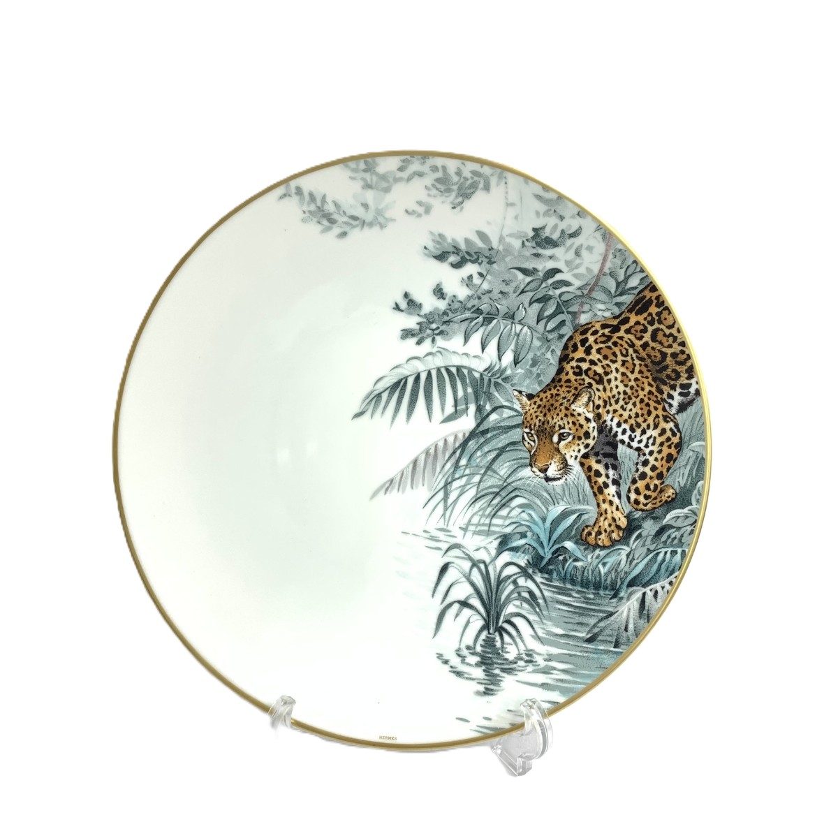 HERMES エルメス ディナープレート 赤道直下のスケッチ/ジャガー/27cm ホワイト 【中古】