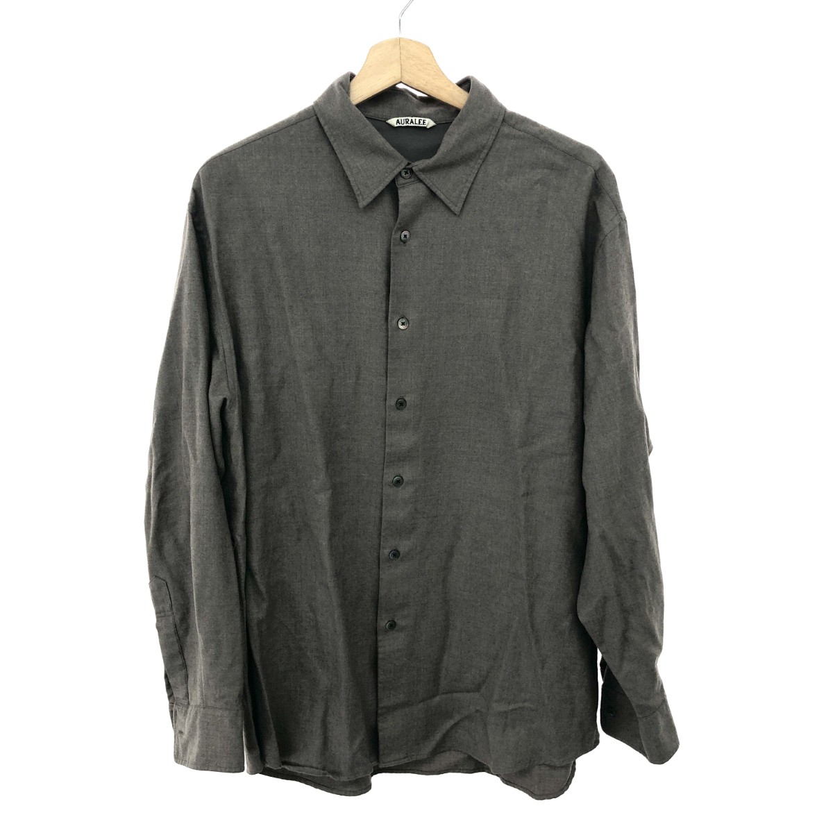 AURALEE オーラリー スーパーライトウールシャツ 好ましい 大きさ:4 SUPER LIGHT WOOL SHIRT 25AW/A25AS01os   赤銅色 メンズ【中古】