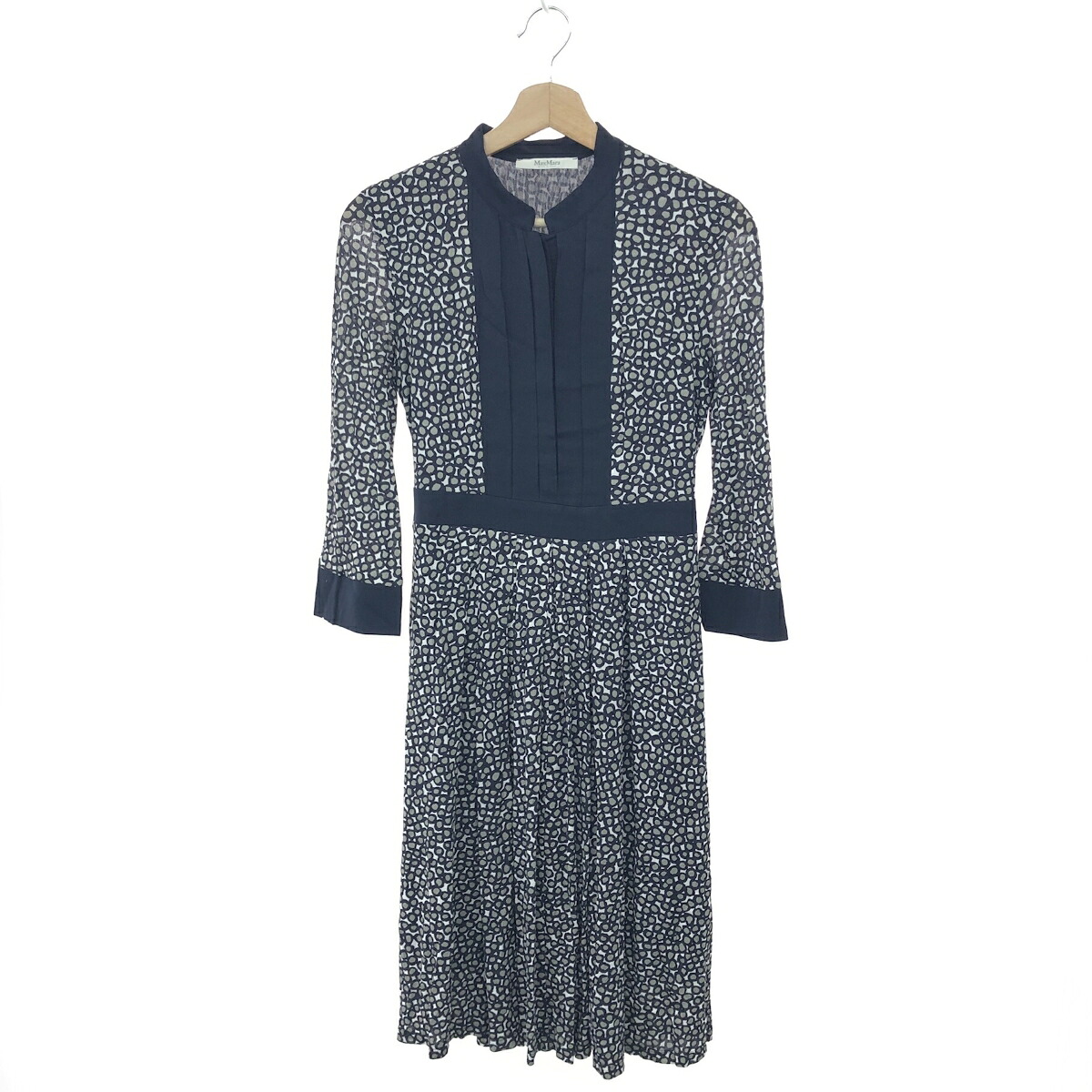 MAX MARA マックスマーラ ワンピース サイズ:40 総柄/ロング 162104410000 ネイビー レディース【中古】|リサイクル ティファナ