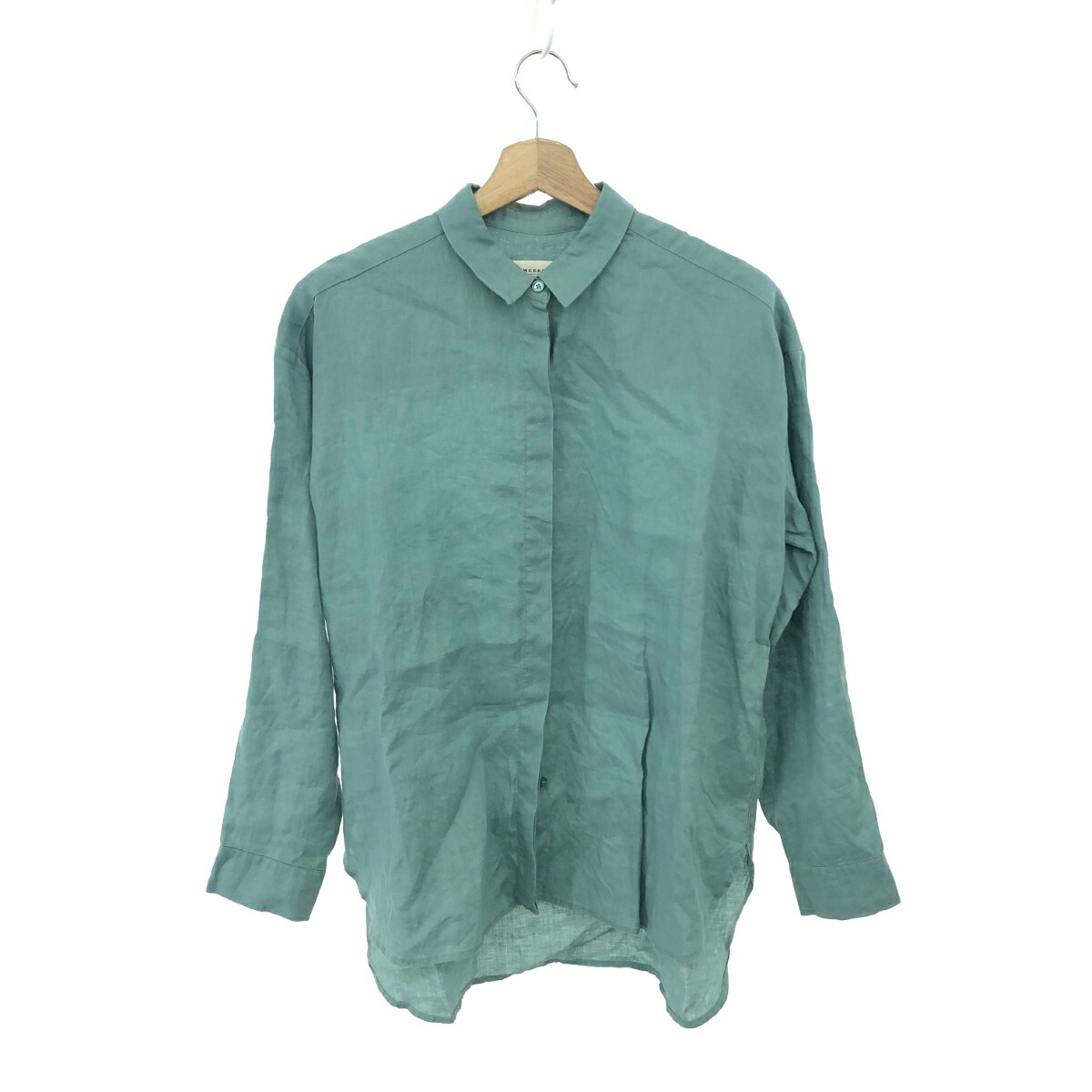 MAX MARA WEEKEND マックスマーラーウィークエンド リネンシャツ 良好 サイズ:38 長袖    ブルー レディース【中古】