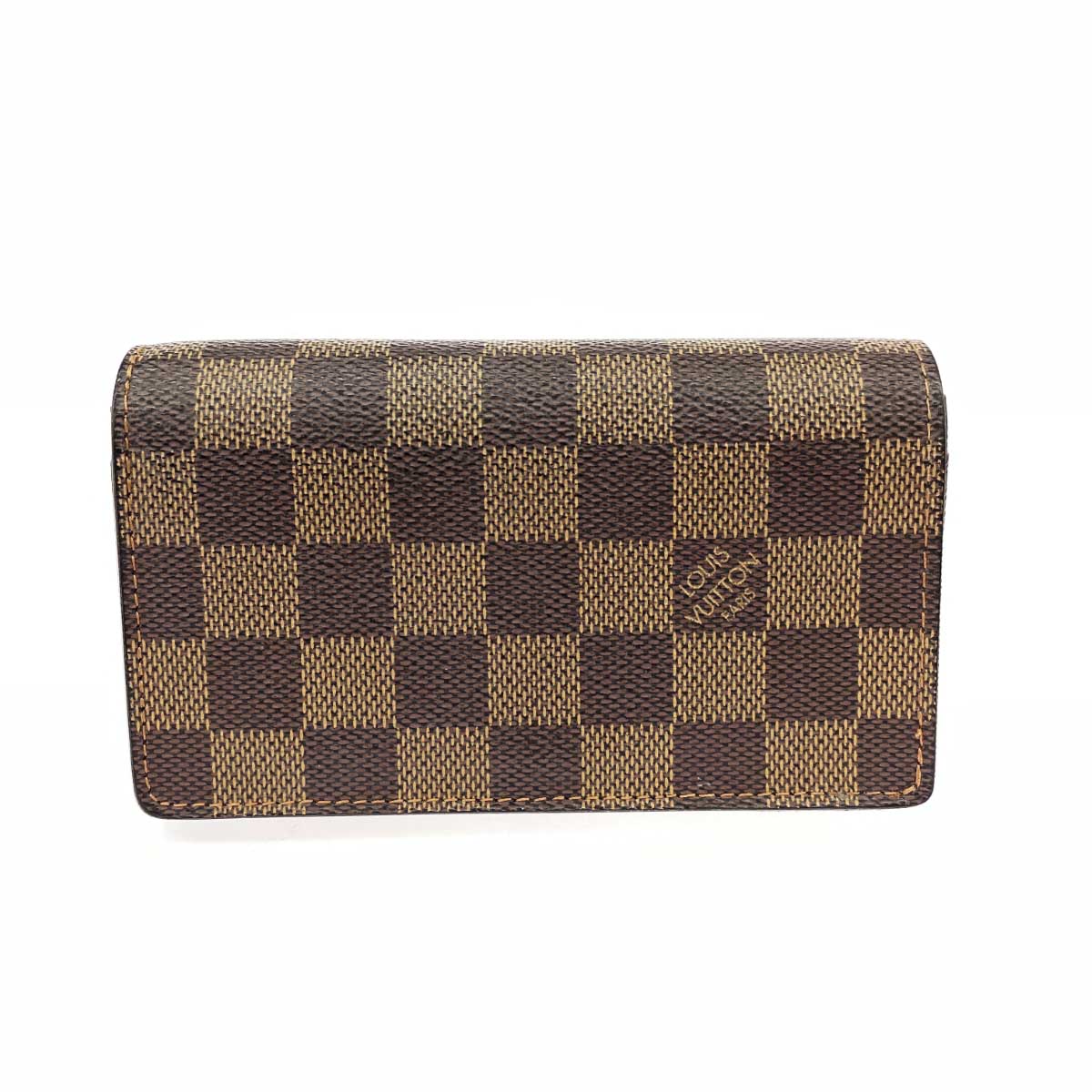 LOUIS VUITTON ルイヴィトン ポルトフォイユトレゾール   ダミエ/エベヌ N61736 CA5007/   赤銅色 レディース【中古】