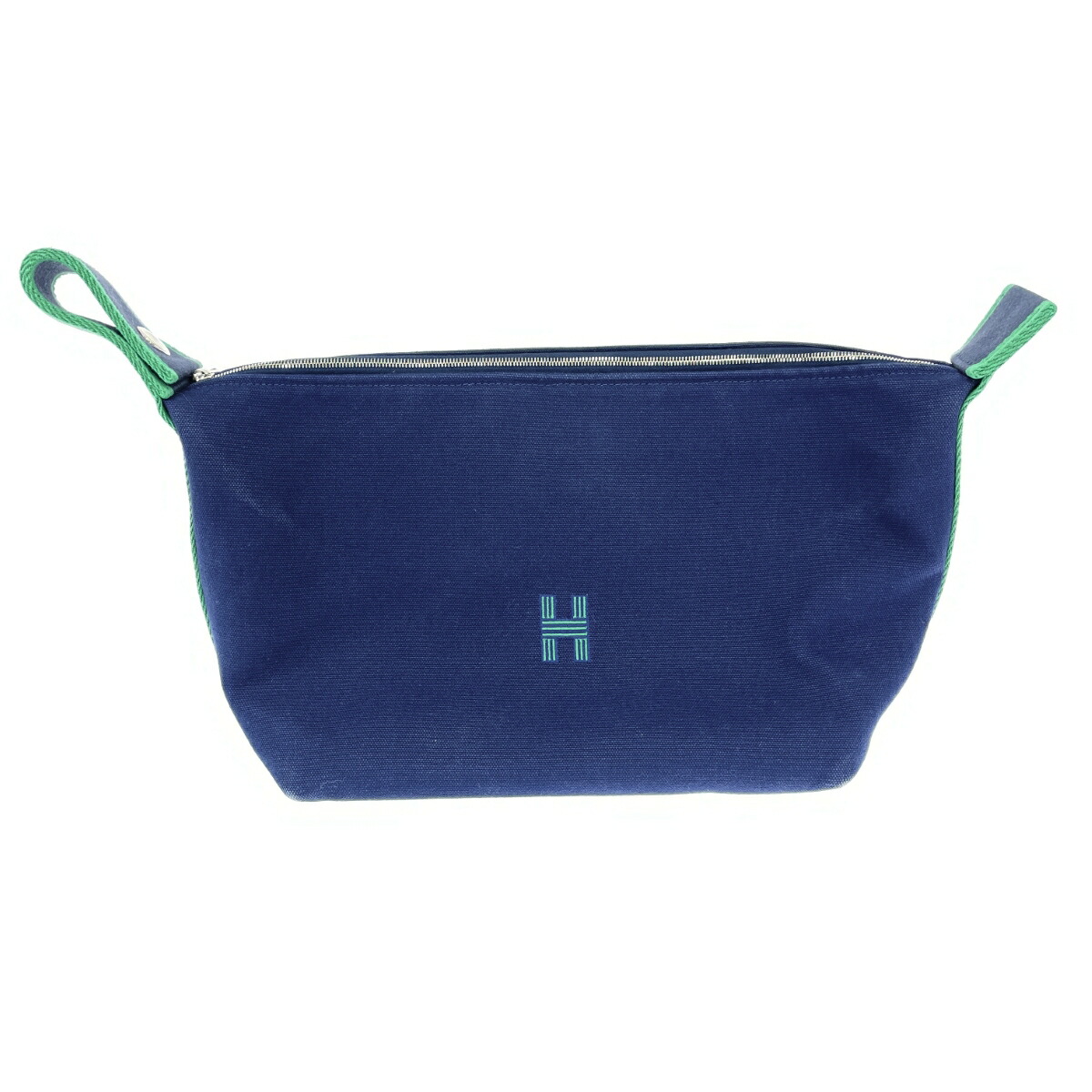 HERMES エルメス 合切袋 ブリッドアブラックGM   帆布    米国海軍/緑であること レディース【中古】
