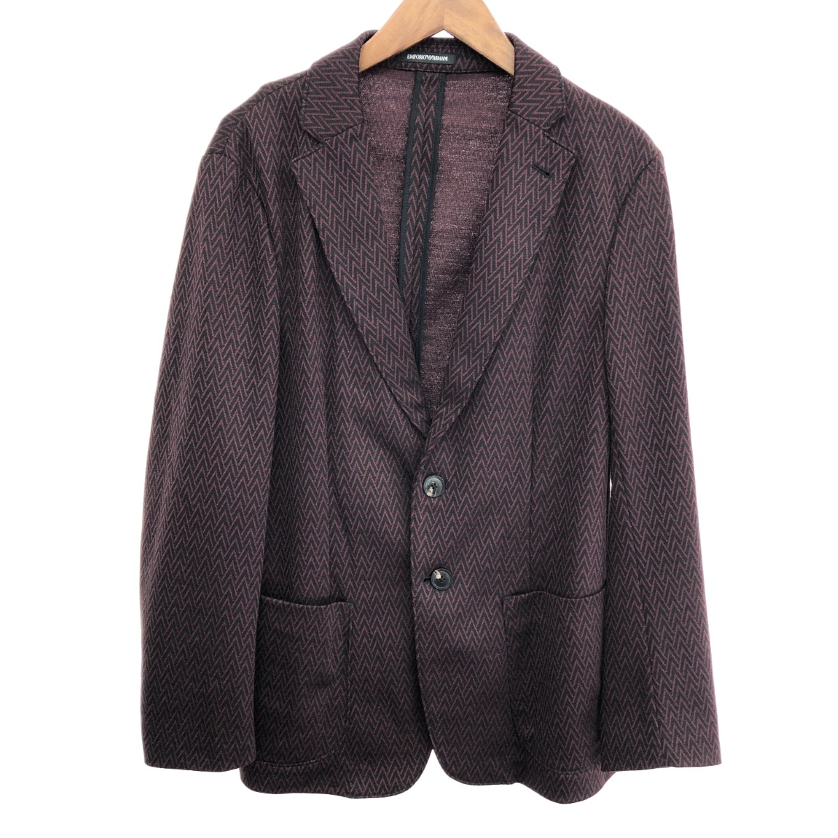 EMPORIO ARMANI エンポリオアルマーニ 2B上衣  大きさ:50  総柄/41G87S   赤いこと メンズ【中古】