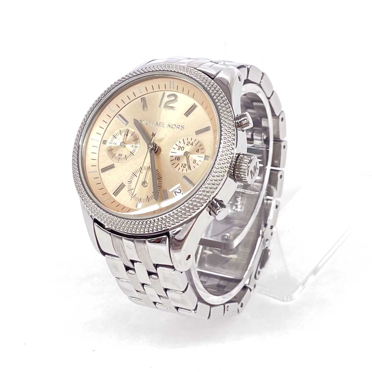 MICHAEL KORS マイケル教科課程 ウオッチ クロノグラフ   SS/ MK-6130   しろがね色色つや レディース【中古】