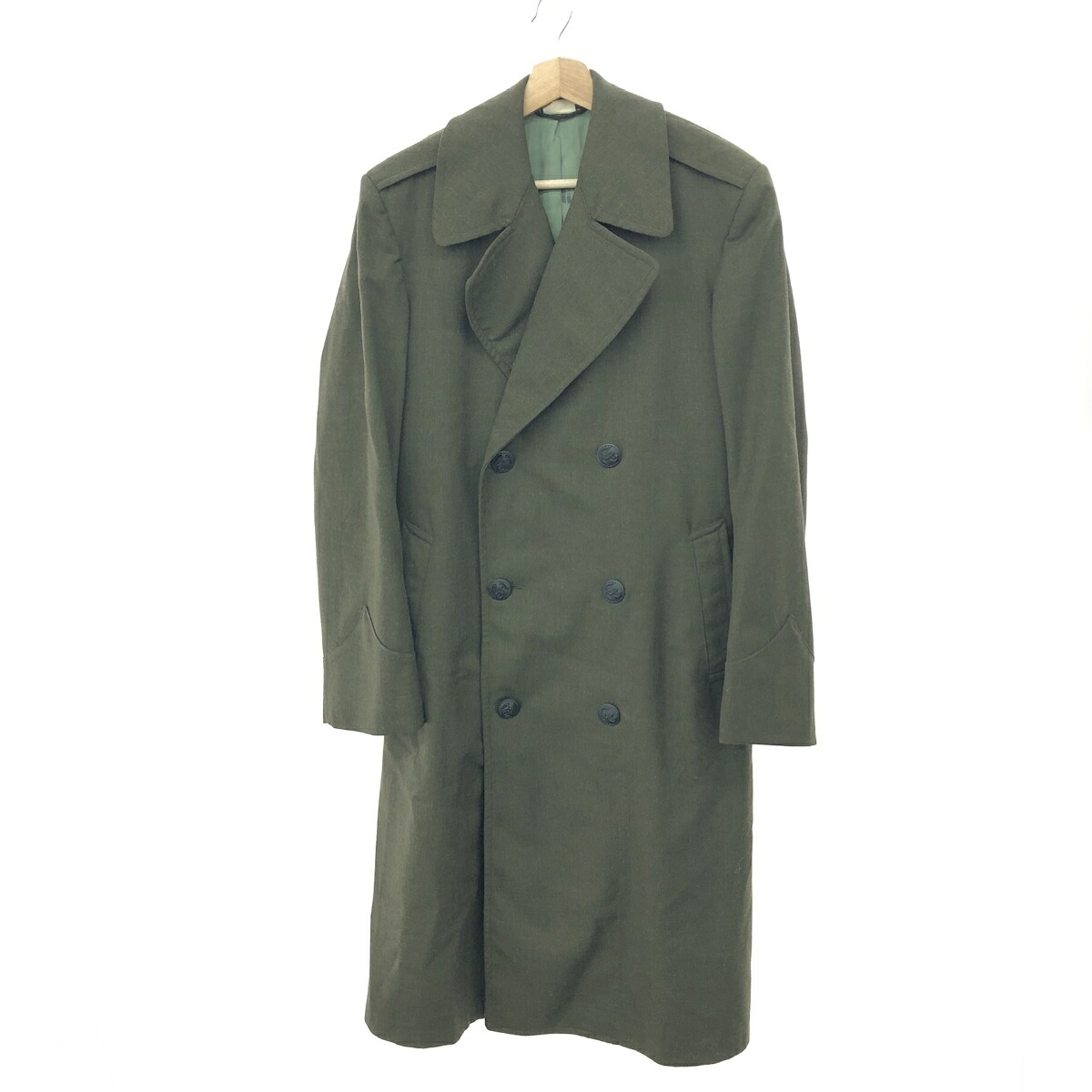 アメリカ軍 ダブルロングコート オーバーコート サイズ:36R 8405-889-3637 ウール100％ カーキ メンズ【中古】｜リサイクル ティファナ