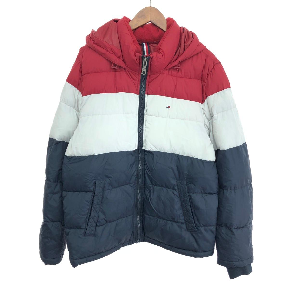 TOMMY HILFIGER トミーヒルフィガー トリコロールパデッドジャケット 好ましい 大きさ:M     マルチ色つや メンズ【中古】
