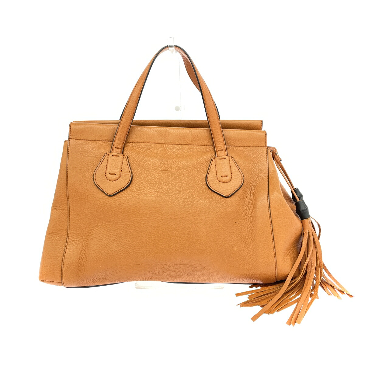 GUCCI グッチ トートバッグ   バンブー/なめし革 354469   オレンジ色 【中古】