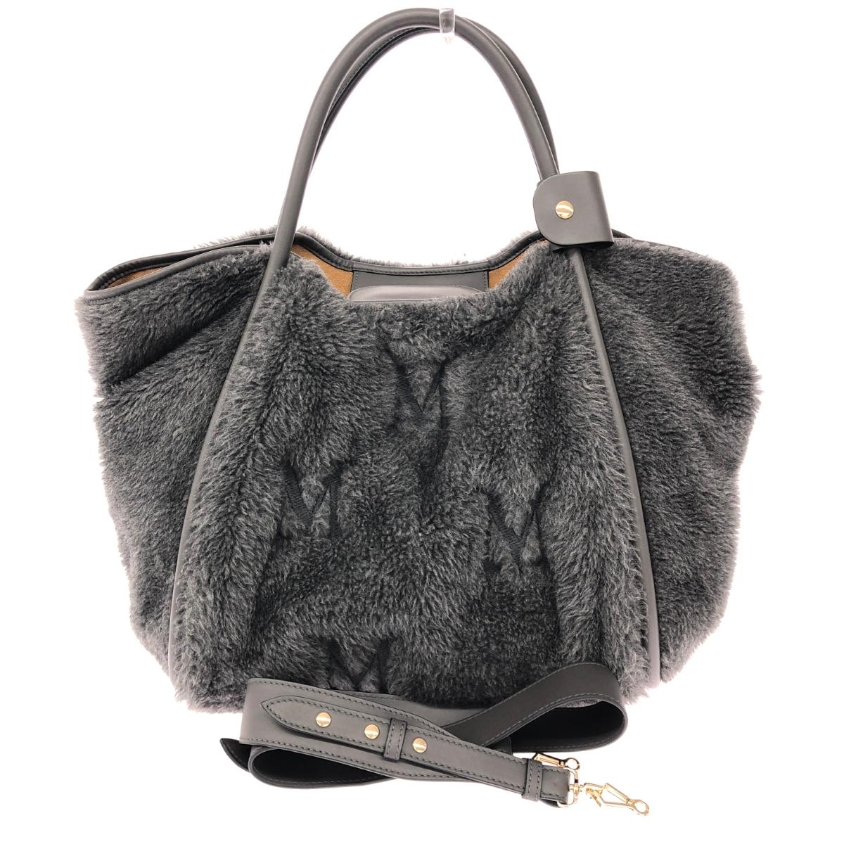 MAX MARA マックスマーラ 2WAY御徒面子/テディベア 好ましい  エコ毛皮×なめし革    薄墨色 レディース【中古】