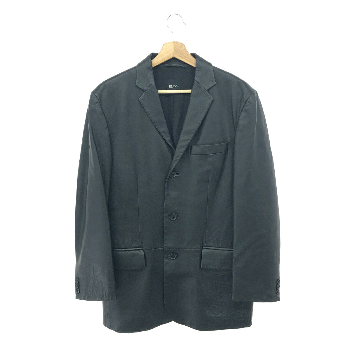HUGO BOSS ヒューゴボス 3Bレザージャケット サイズ不明 イタリアンラムナッパレザー/総裏地 ブラック メンズ【中古】｜リサイクル ティファナ