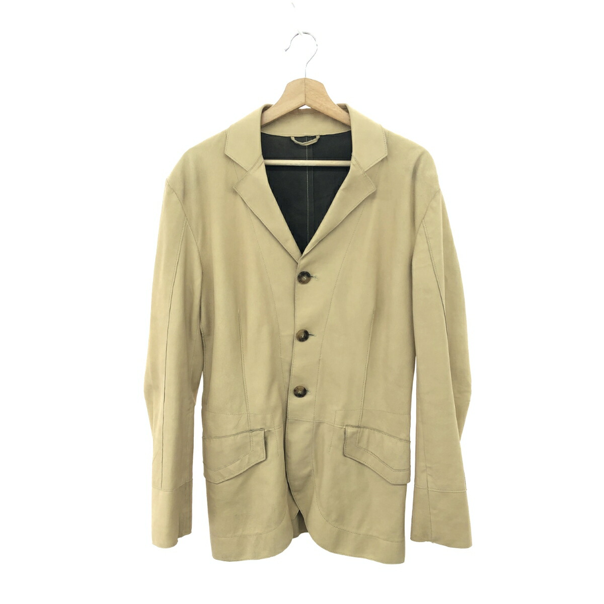 EMPORIO ARMANI エンポリオアルマーニ 3Bなめし革上衣  大きさ:48 アーカイブ 06AW   ベージュ メンズ【中古】