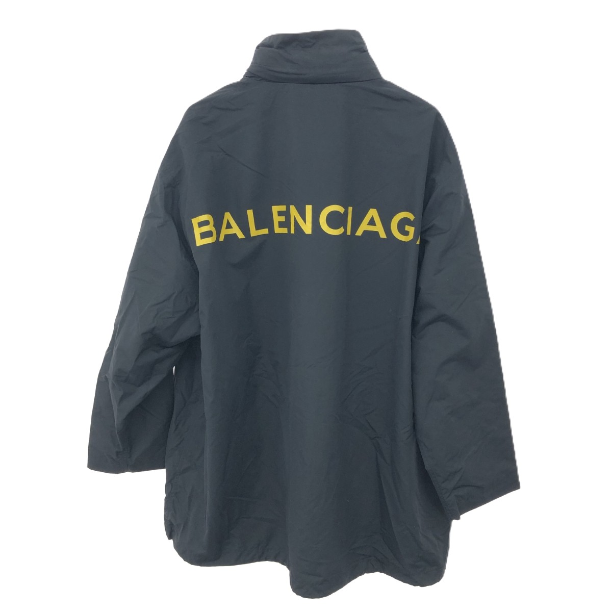 BALENCIAGA バレンシアガ フーディジャケット  大きさ:34 うしろ側ロゴタイプ/ナイロン上衣 503068   黒いこと メンズ【中古】