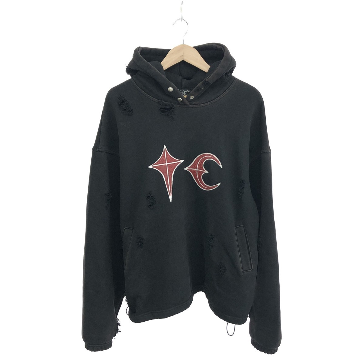 THUG CLUB サグクラブ ROCK HOODIE/パーカー  大きさ:2 ヴィンテージ産業 TC23TS010   黒いこと メンズ【中古】