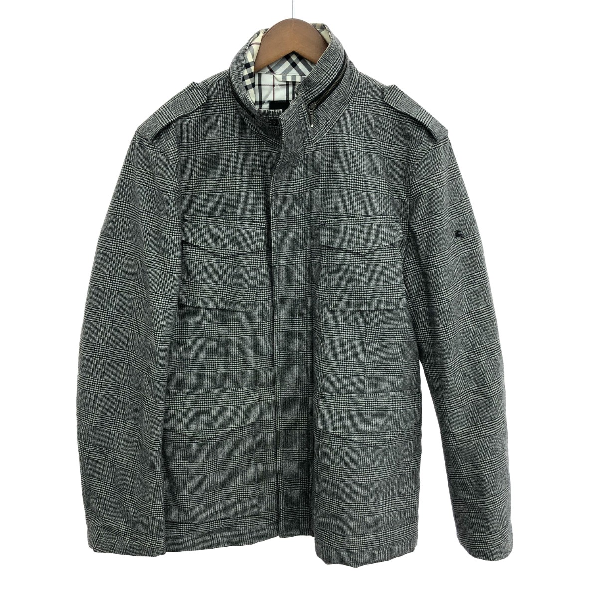 BURBERRY バーバリーブラックレーベル 照明ランプ色合い上衣  L グレン読み合わせる/裏地ノバチェック    黒いこと/白いこと メンズ【中古】