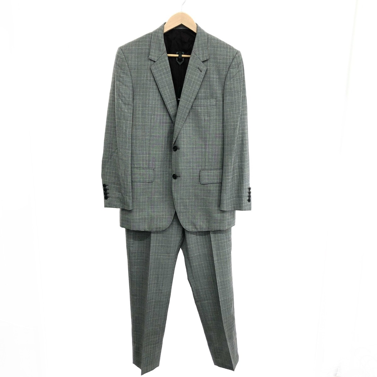 Paul Smith ポールスミス 2Bチェックスーツ サイズ:M2 WOVENINENGLAND BY BOWERROEBUCK 103802 グレー メンズ【中古】|リサイクル ティファナ