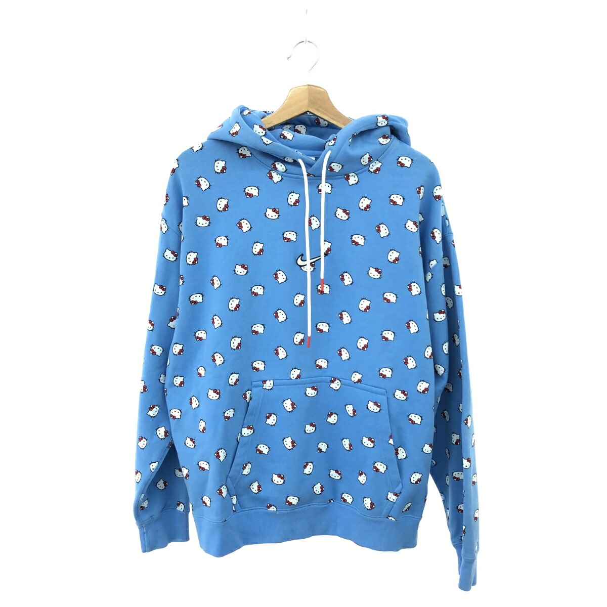 NIKE ナイキ 総柄ティーシャツパーカー/ハローキティコラボ 好ましい 大きさ:M     青み メンズ【中古】