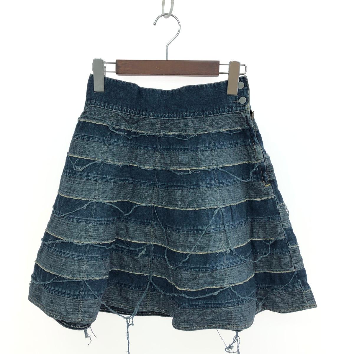 HYSTERIC GLAMOUR ヒステリックグラマー ジーンズスコート  大きさ:S ウミヘビ柄/太陽面爆発スコート    米国海軍 レディース【中古】