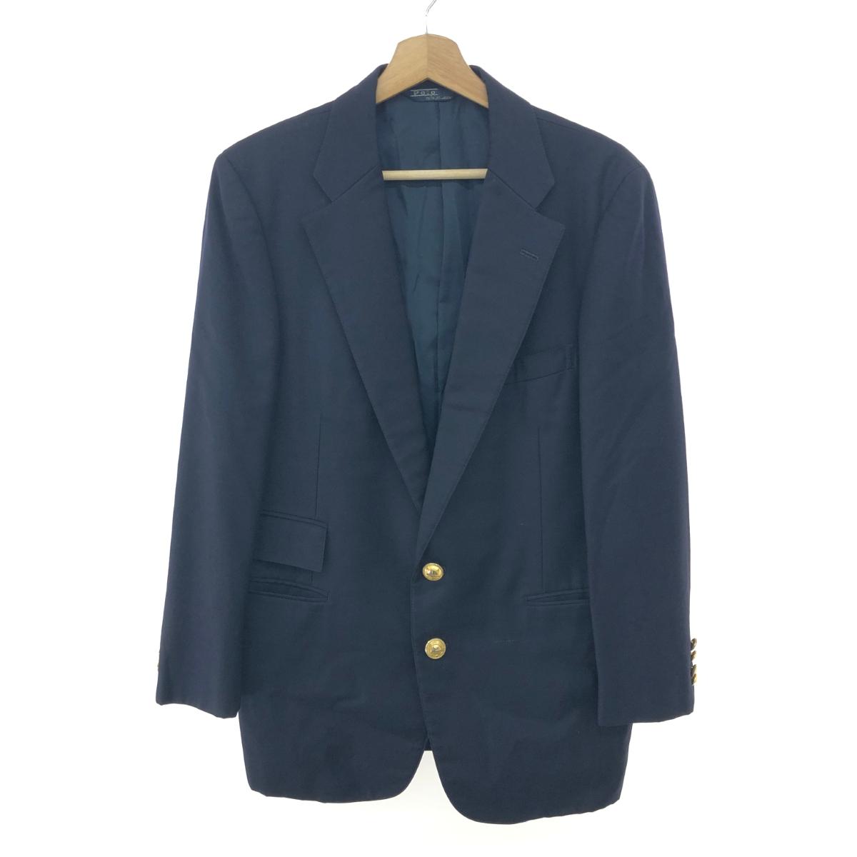 POLO RALPH LAUREN ポロラルフローレン 金釦ブレザージャケット サイズ:C98 W88 T175 90s/サイドベンツ ネイビー メンズ【中古】|リサイクル ティファナ
