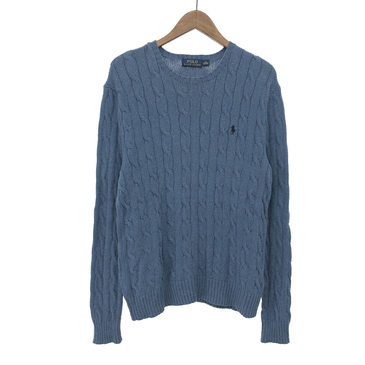 POLO RALPH LAUREN ポロラルフローレン 有線テレビ編み物  大きさ:XS 165/88A     青色 メンズ【中古】
