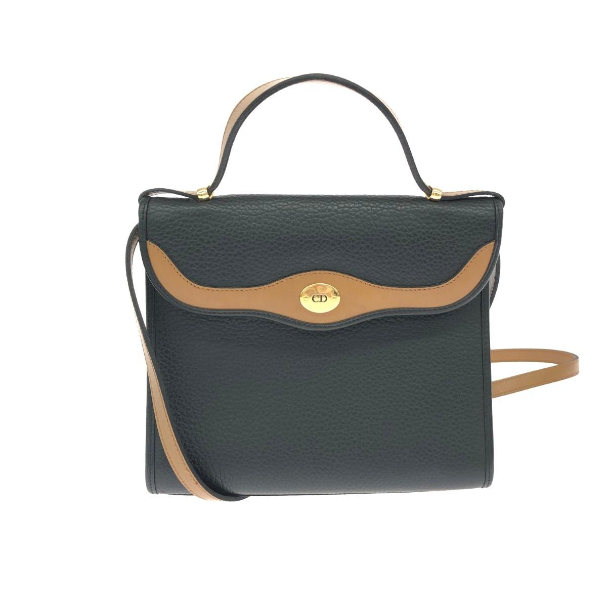 Christian Dior ディオール 2WAYハンドバック   なめし革 黒いこと CDロゴタイプ ヴィンテージ   黒いこと レディース【中古】