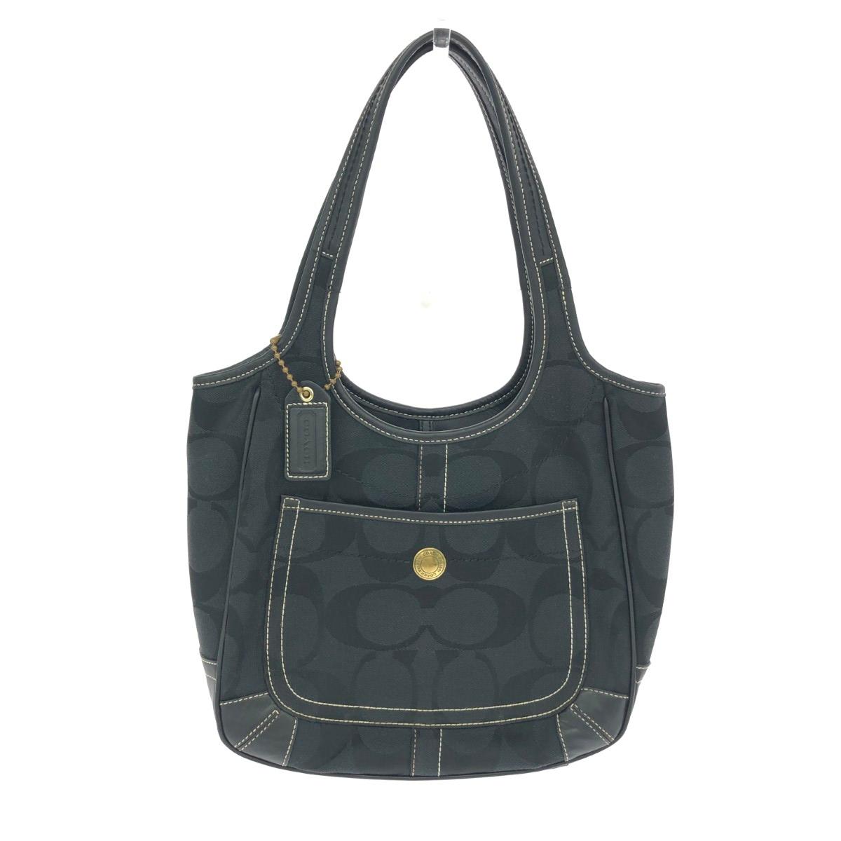 COACH コーチ トートバッグ シグネチャー キャンバス 11292 エルゴ ブラック レディース【中古】｜リサイクル ティファナ
