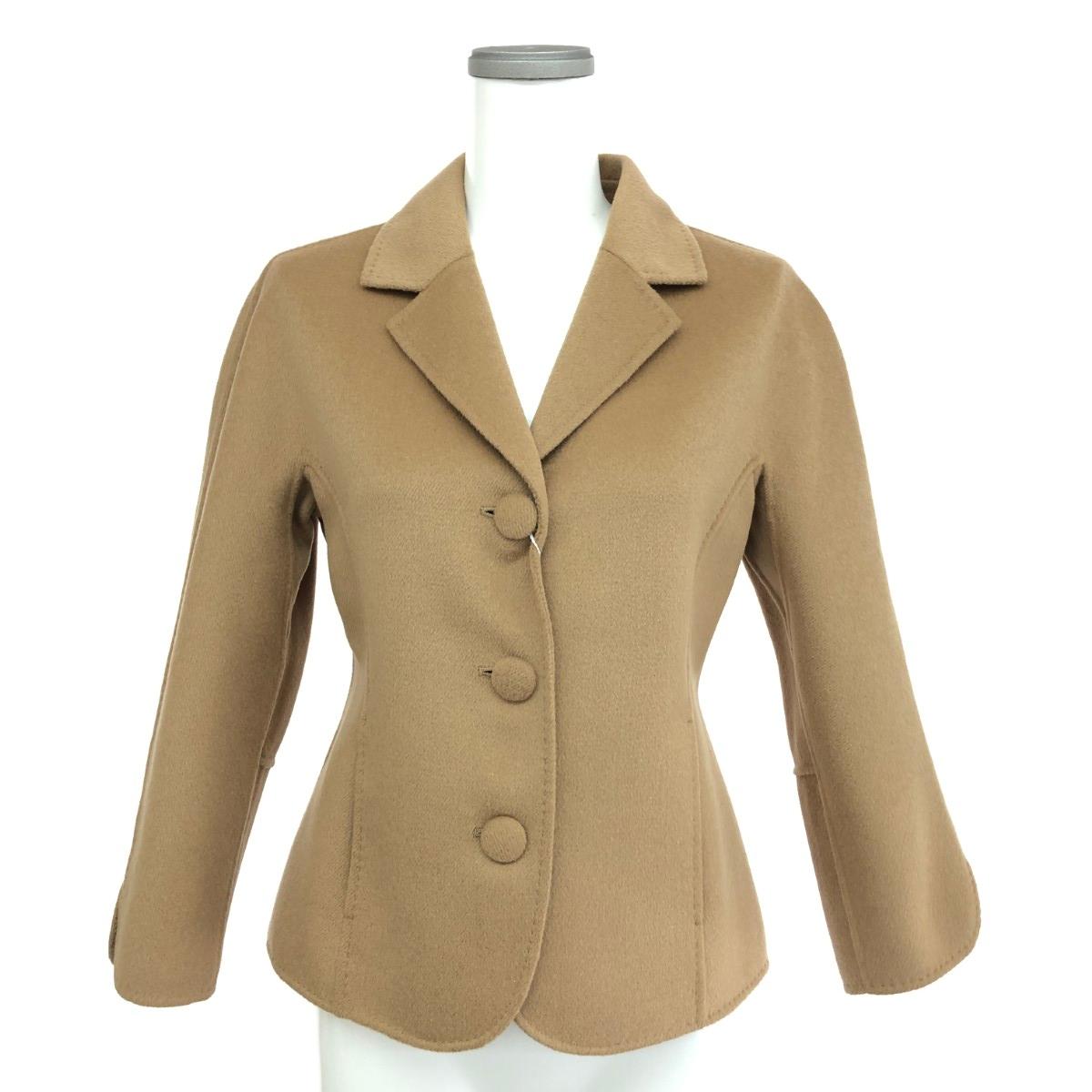 MAX MARA マックスマーラ 3B上衣 未当て嵌める品 大きさ:40 アンゴラ羊毛カシミール/ダブル人間の顔    赤銅色 レディース【中古】