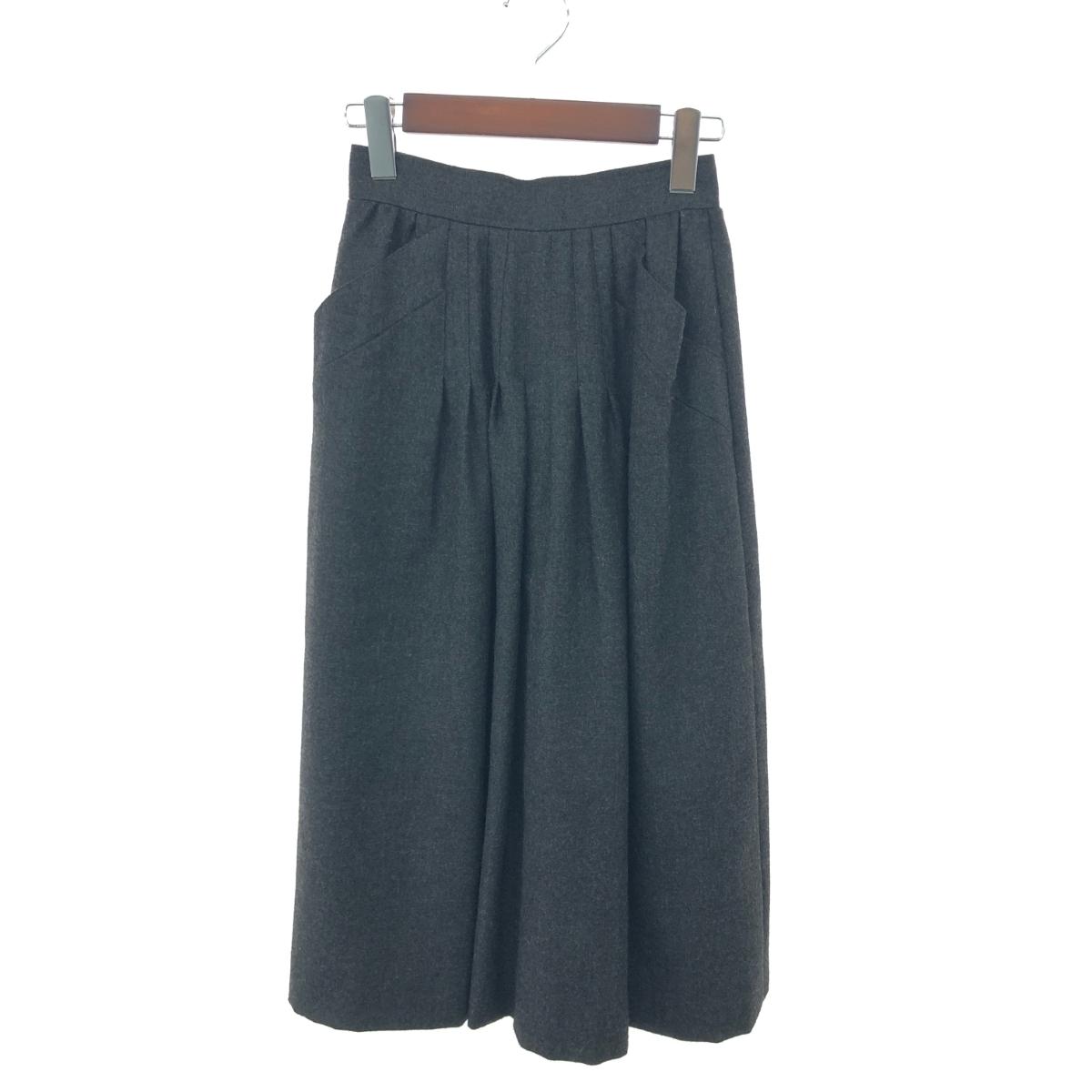 Chloe クロエ 太陽面爆発スコート 好ましい 大きさ:38 ロング/Vintage/羊毛100％    薄墨色 レディース【中古】