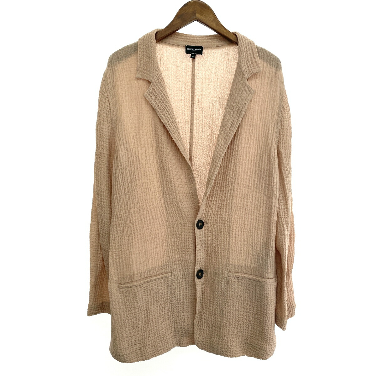 GIORGIO ARMANI ジョルジオアルマーニ 編み物上衣 好ましい 大きさ:54 イタリア製    さくら色 メンズ【中古】
