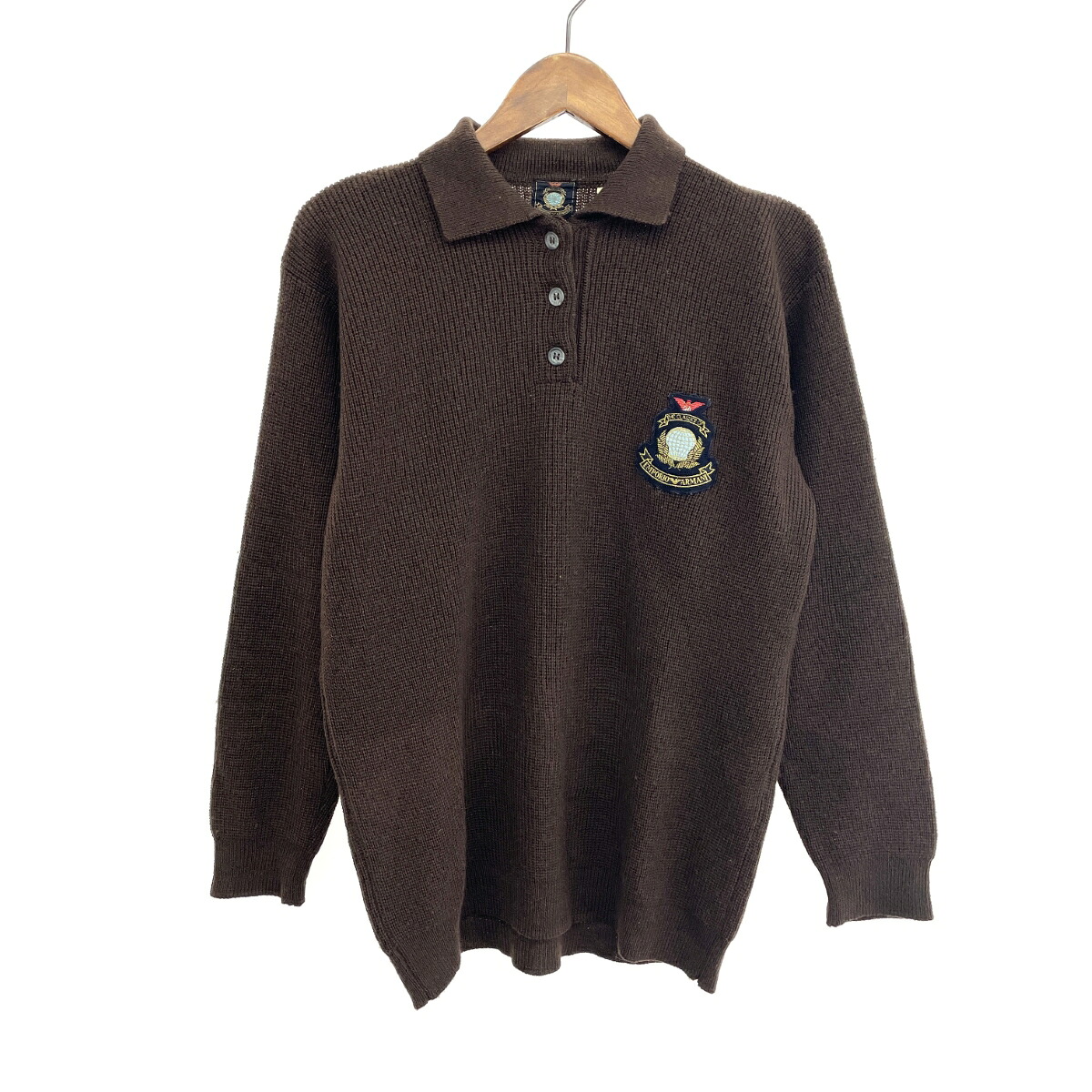 EMPORIO ARMANI エンポリオアルマーニ 編み物スポーツシャツ  大いさ:46 vintage 旗幟    赤銅色 メンズ【中古】