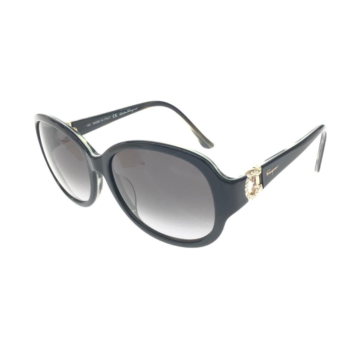 Salvatore Ferragamo サルヴァトーレフェラガモ サングラス 良好 ガンチーニ/ラインストーン/イタリア製 SF703SR ブラック レディース【中古】｜リサイクル ティファナ 7,654円