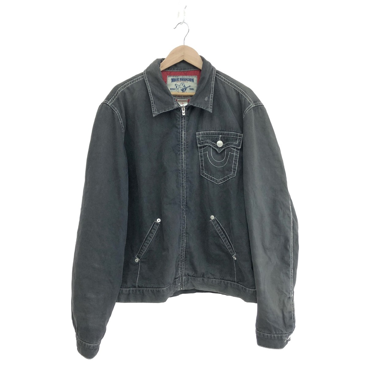 TRUE RELIGION トゥルーレリジョン カーゴジャケット  大きさ:XXXL     薄墨色 メンズ【中古】