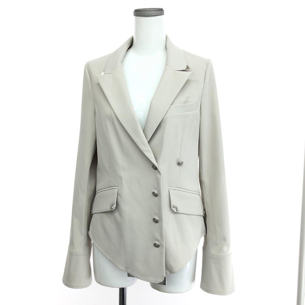 タナカダイスケ tanaka daisuke シルバーメタルショートジャケット サイズ:F 定価￥63.800 25SS グレー レディース【中古】｜リサイクル ティファナ