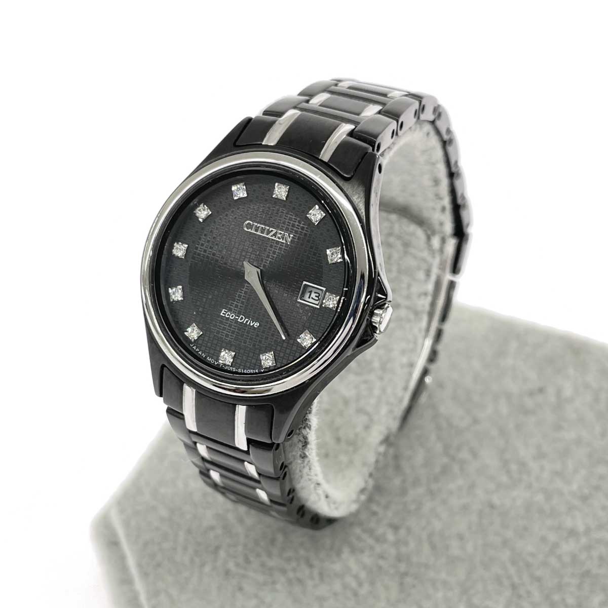Citizen シチズン ソーラーウオッチ 思わしい  デイト J015-S099170   黒いこと レディース【中古】