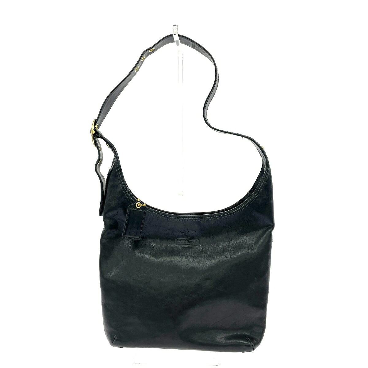 COACH コーチ職 ショルダーバッグ   ブリーカー/なめし革/黒いこと 12406   黒いこと ユニ一発やる【中古】