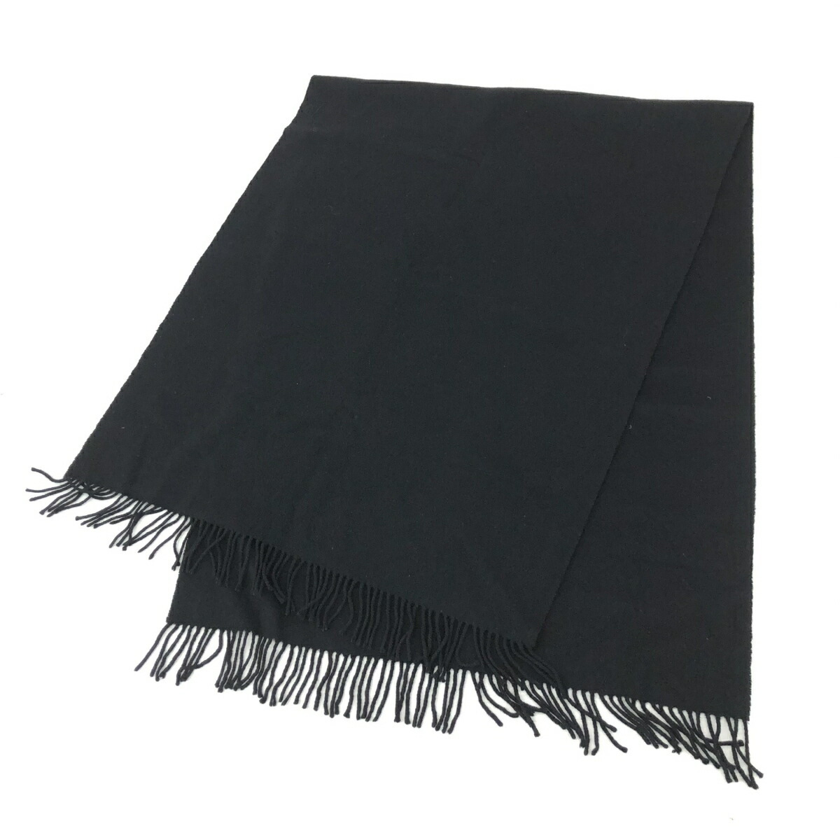 JOHNSTONS OF ELGIN ジョンストンズ 大判袈裟   カシミール100％    黒いこと レディース【中古】
