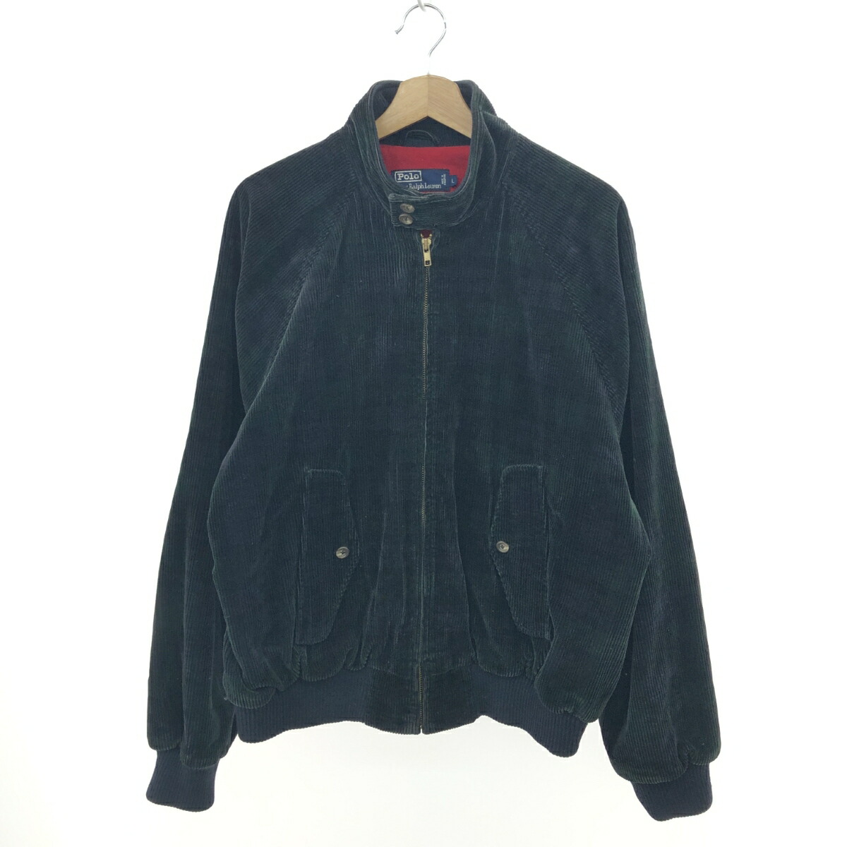 POLO RALPH LAUREN ポロラルフローレン スウィングトップジャケット  L コール天×ブラックウォッチ 90s   黒いこと/緑であること メンズ【中古】