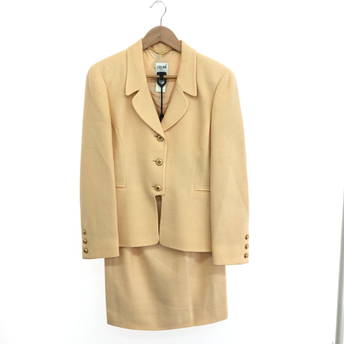 CELINE セリーヌ 上衣×スコート  大きさ:40  ヴィンテージ   オレンジ色 レディース【中古】