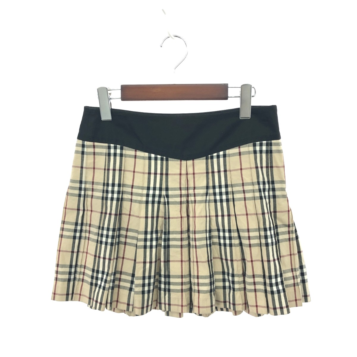 BURBERRY BLUE LABEL バーバリーブルーレーベル ミニスカート  大きさ:38 ノバチェック/筋目    ベージュ レディース【中古】