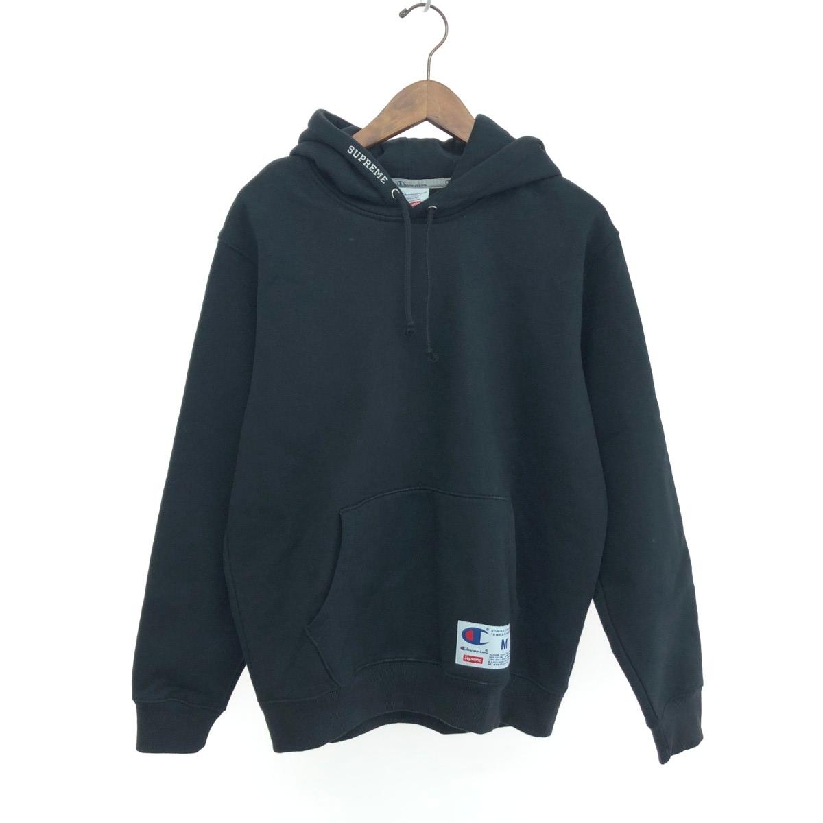 SUPREME シュプリーム パーカー 未当て嵌める品 大きさ:M チャンピオンコラボ 18ｓｓ    黒いこと メンズ【中古】
