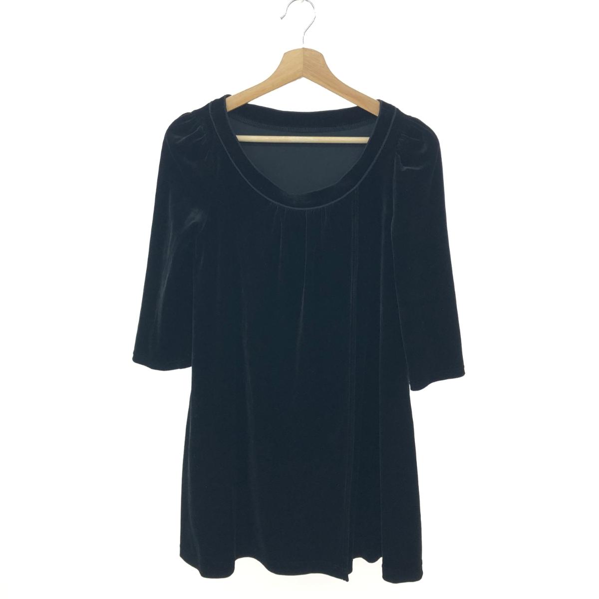 VELOUR NOIR  ベロアノワールbyフォクシーニューヨーク 七分袖上衣 好ましい 大きさ:38 天鵞絨衣装    黒いこと レディース【中古】