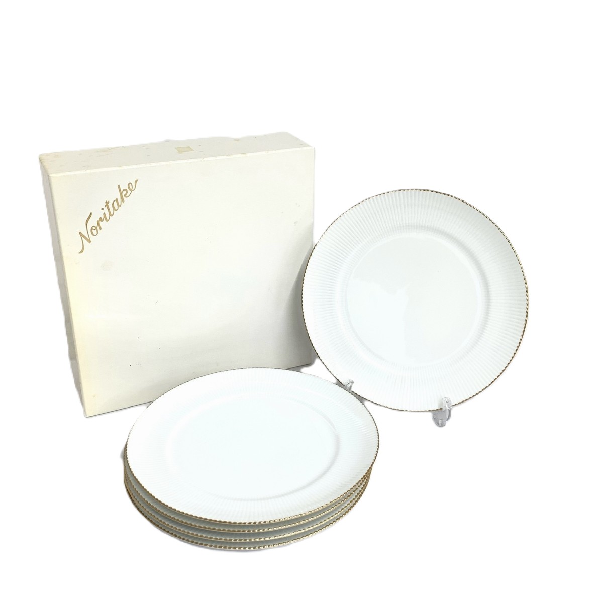 Noritake ノリ竹 一皿/ダイアモンドコレクション   5枚書き割り/25珊    白いこと 【中古】