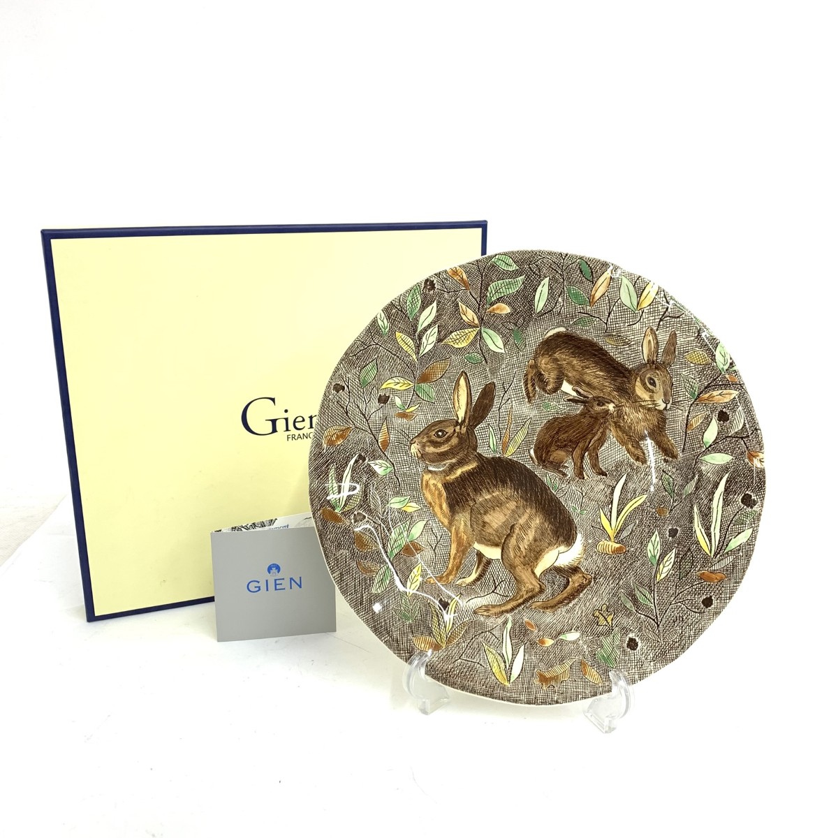 GIEN ジアン 一皿/ランブイエ 美品  うさぎ    マルチ色つや 【中古】