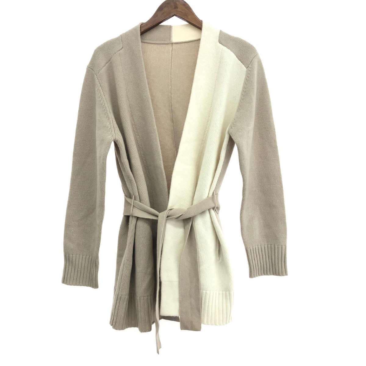 LORO PIANA ロロピアーナ 長袖ジレー 好ましい 大きさ:38 カシミール10％/羽織/バイ色つや/朦々たる    白いこと/サクラ色 レディース【中古】