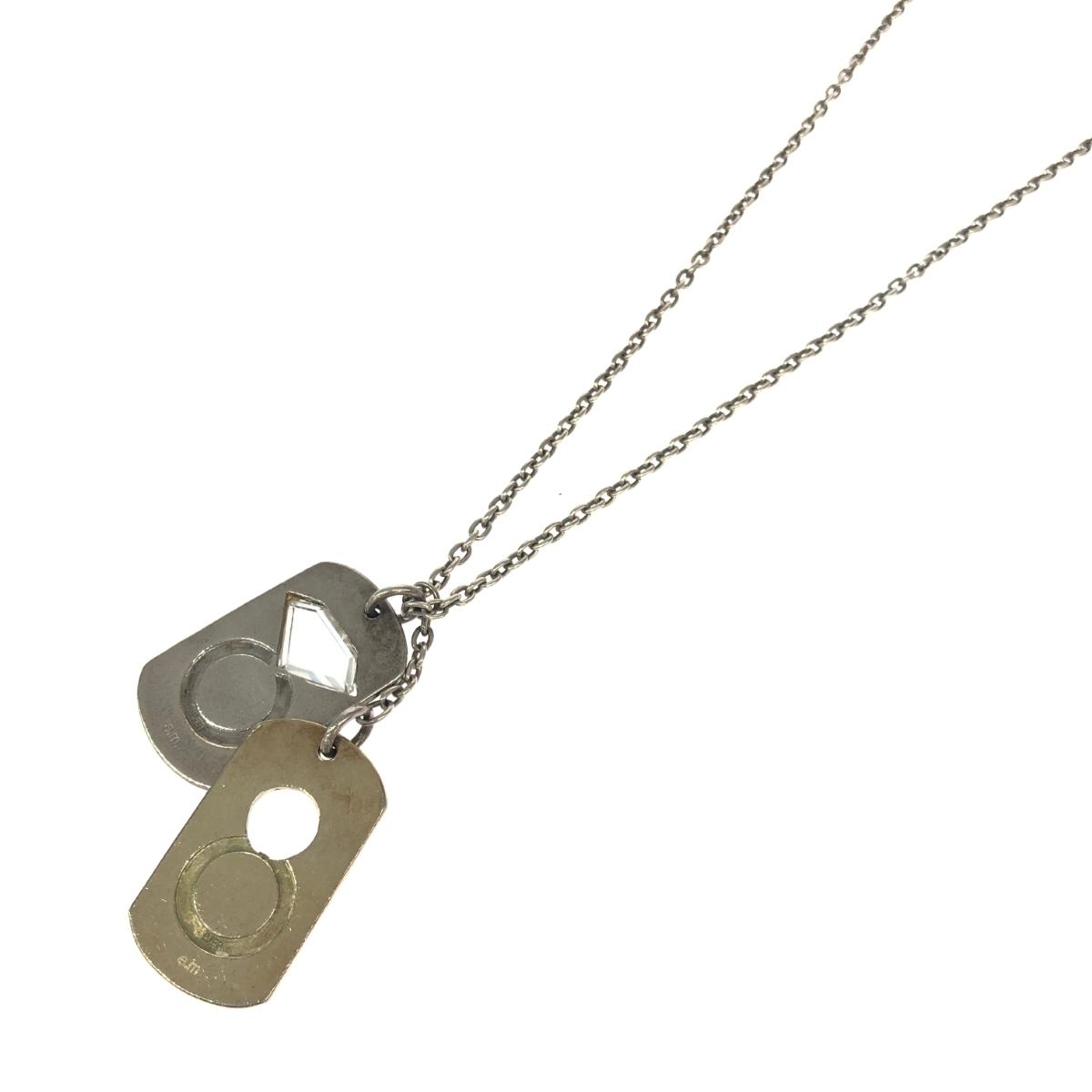 e.m. イーエム 首飾り   一皿/ドッグタグ    しろがね色色つや レディース【中古】