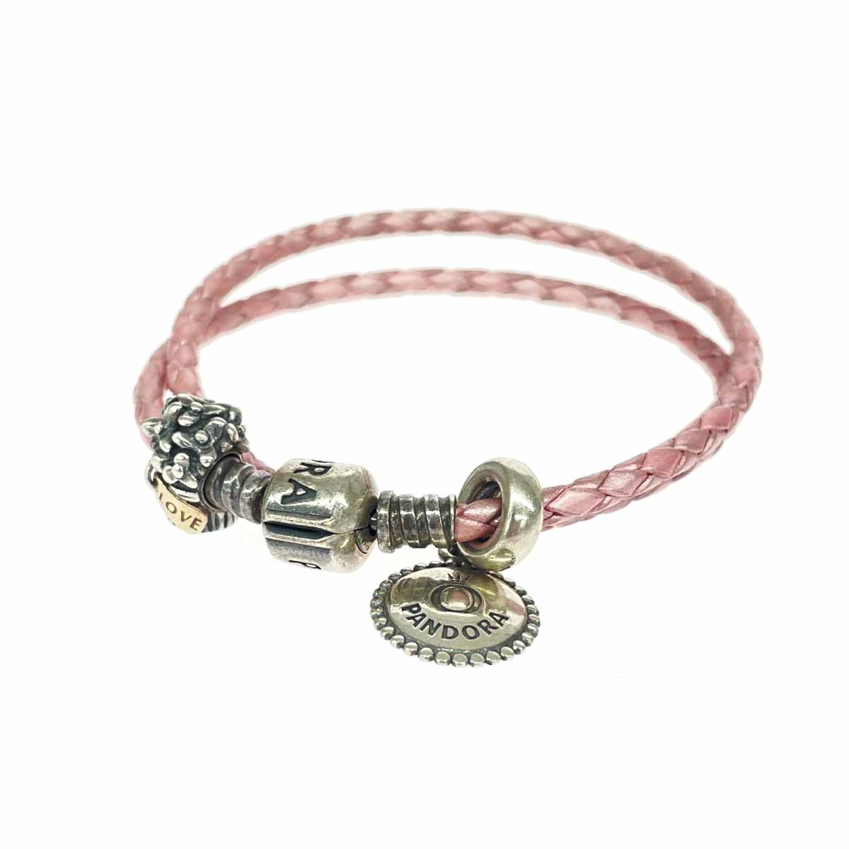 PANDORA パンドラ SV腕輪 思わしい      さくら色 レディース【中古】