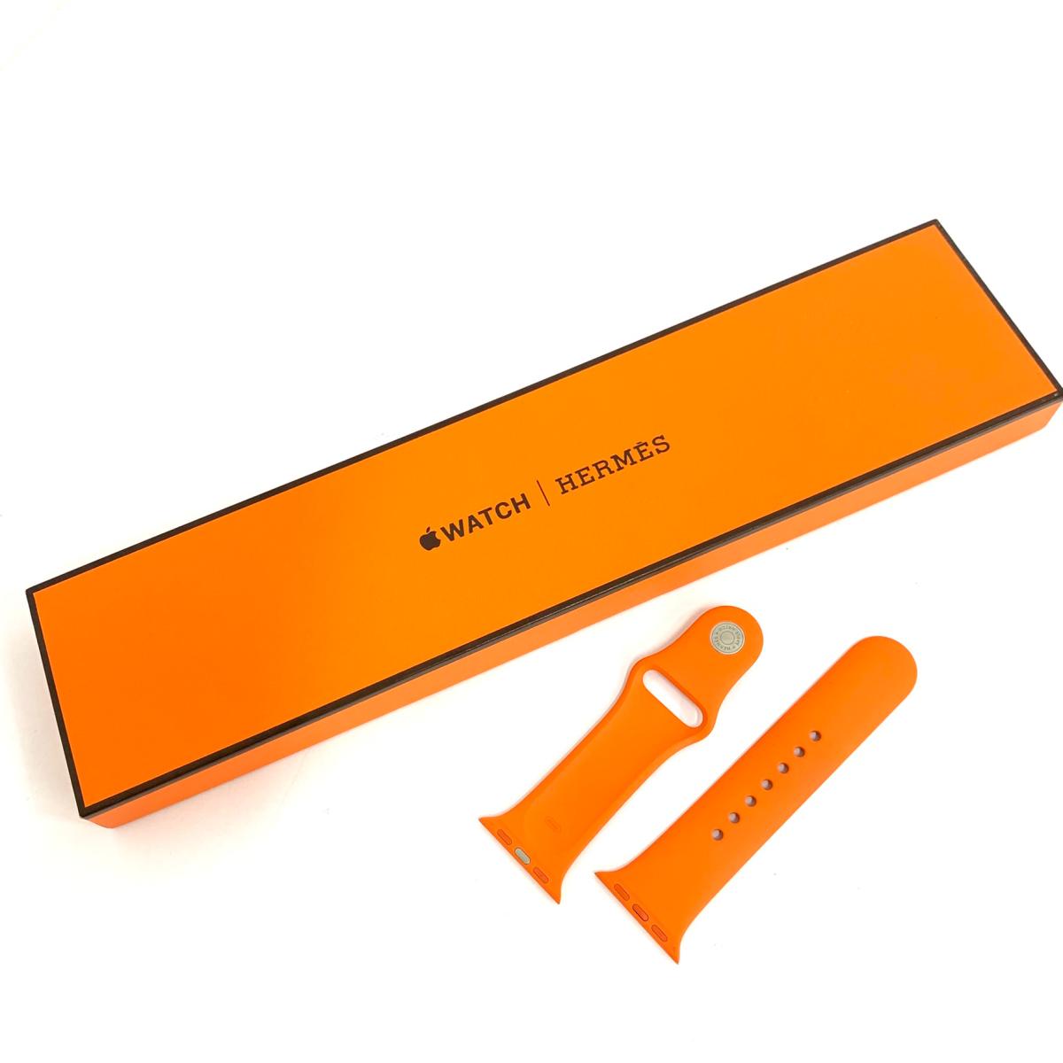 HERMES エルメス アップルウォッチスポーツバンド  S/M、40MM 思われ人    オレンジ色 ユニ一発やる【中古】