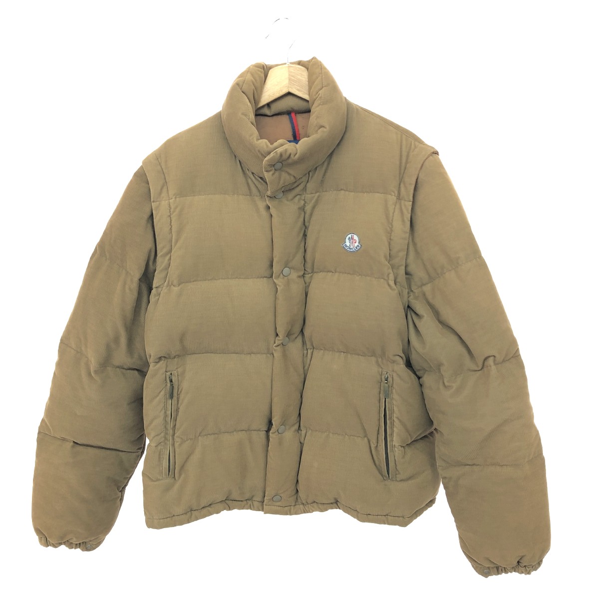 MONCLER モンク軌跡 コーデュロイダウンジャケット  大きさ:1 より良いうつり変わり/2WAY    赤銅色/ベージュ メンズ【中古】