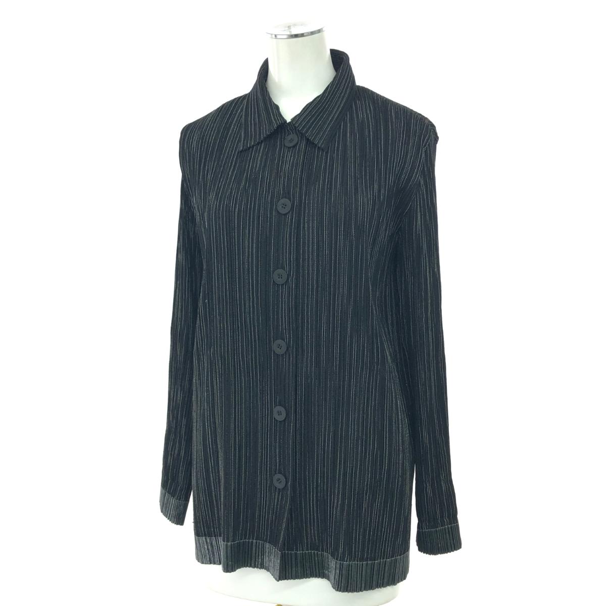 ISSEY MIYAKE イッセイミヤケ プリーツジャケット サイズ:M カーディガン/アウター IM71-FD912 ブラック レディース【中古】｜リサイクル ティファナ