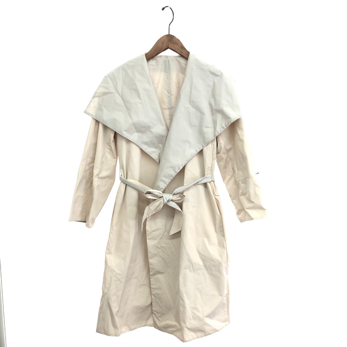 MaxMara STUDIO マックスマーラ ステュディオ 厚地の外套 思わしい 大いさ:36 ビジューデザイン    ベージュ レディース【中古】