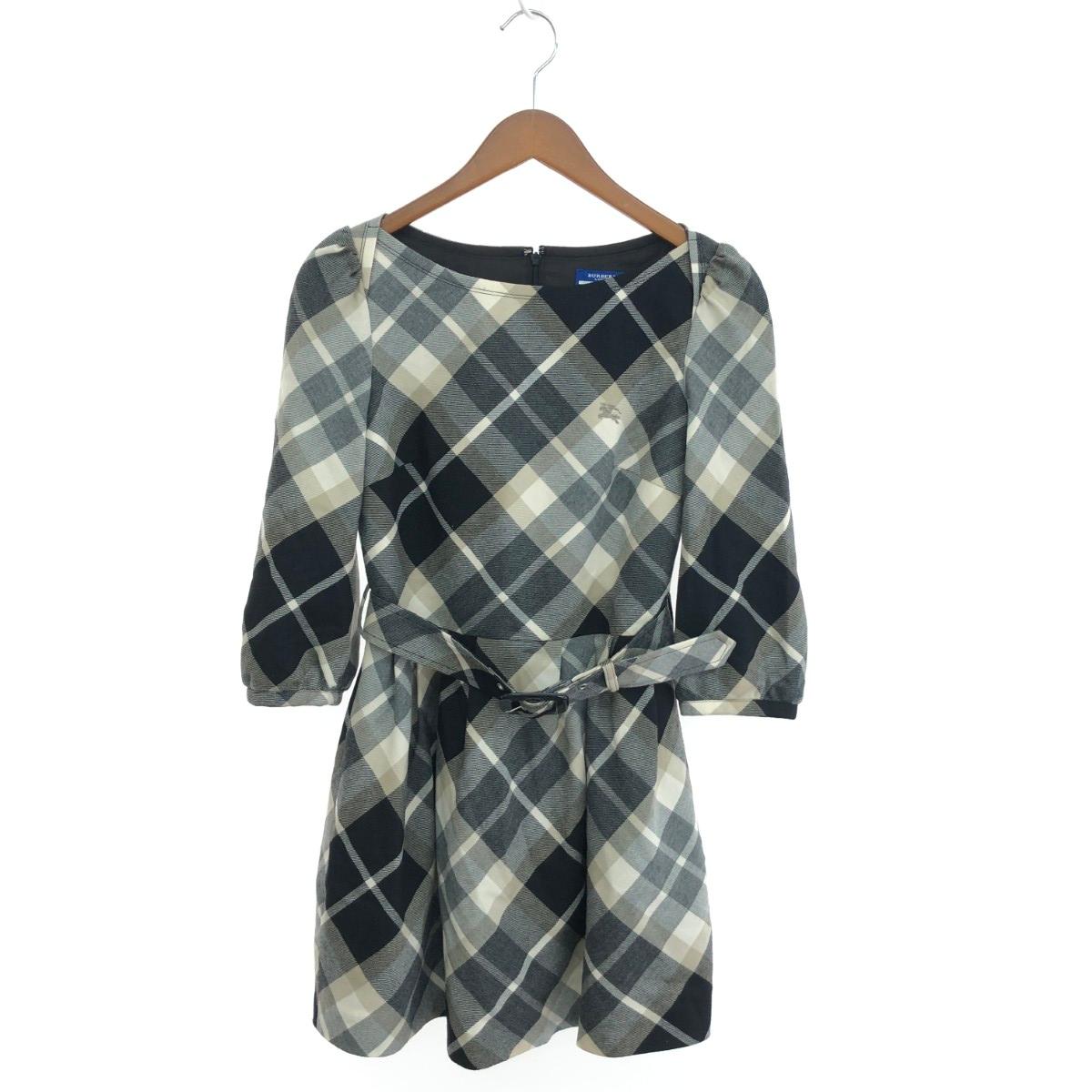 BURBERRY BLUE LABEL バーバリーブルーレーベル 照合のしるし衣装  大きさ:38 ノバチェック    黒いこと/薄墨色 レディース【中古】