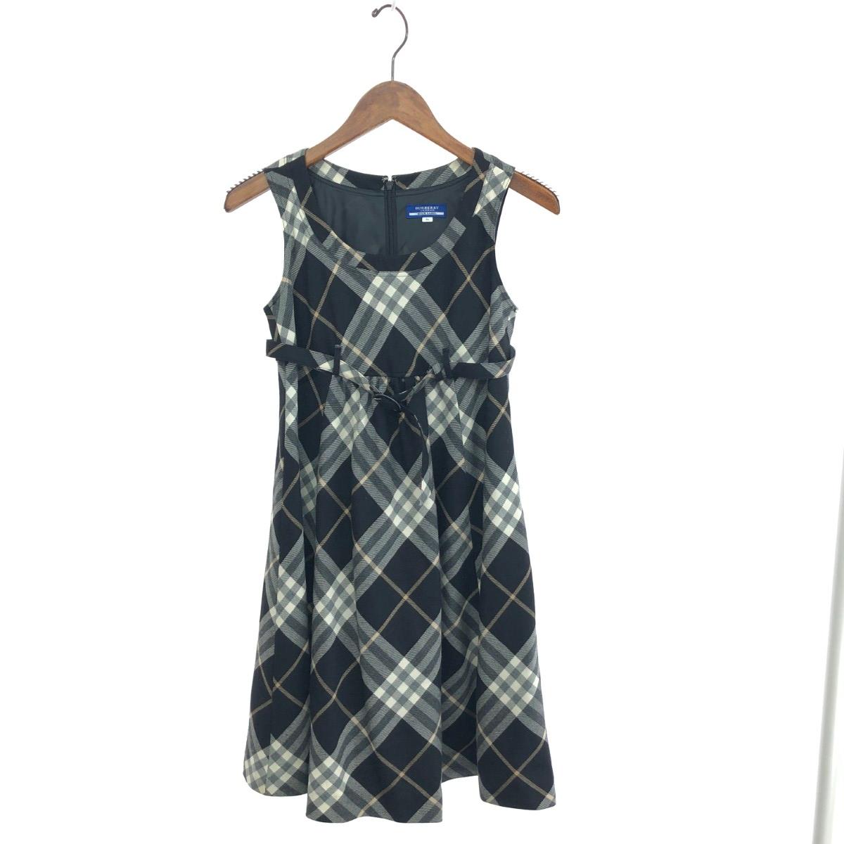 BURBERRY BLUE LABEL バーバリーブルーレーベル 照合のしるし柄衣装 好ましい 大きさ:36 貯蔵タンクとっ始め    黒いこと レディース【中古】